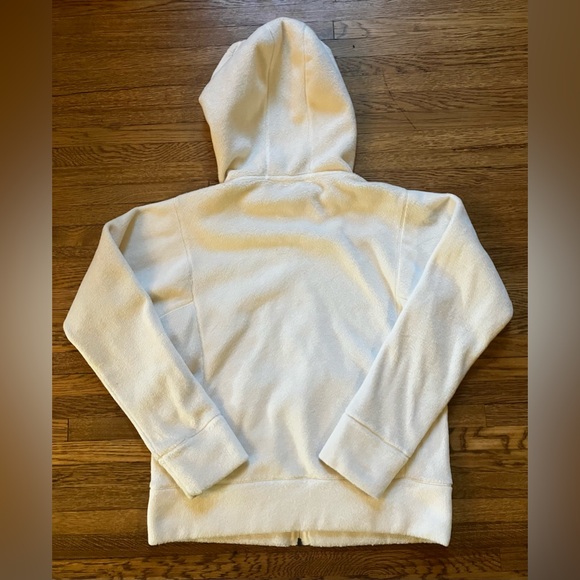 Patagonia Full Zip Fleece Hoodie Sweatshirt Jacket Ivory L - Picture 4 of 4